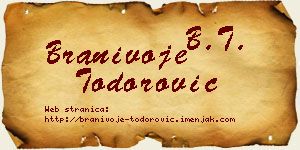 Branivoje Todorović vizit kartica